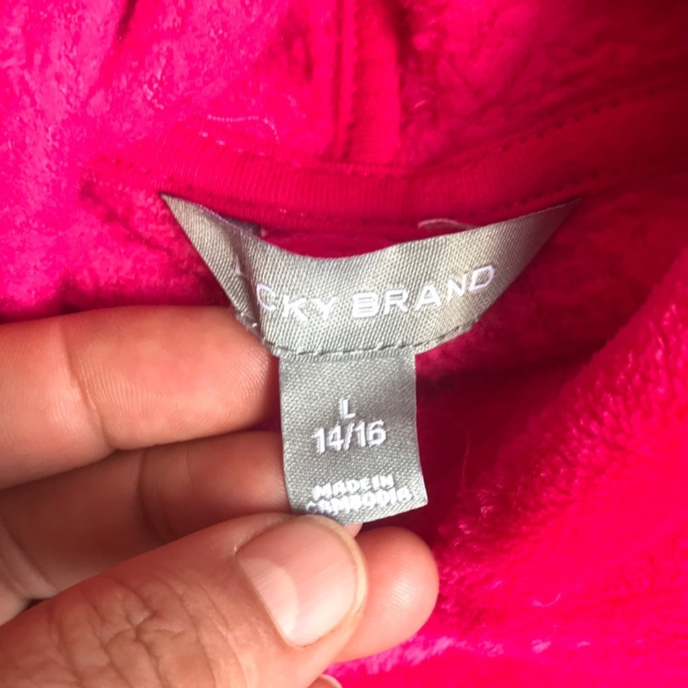 Lucky Brand Vibrant Pink Fuzzy Hoodie - Picture 3 of 9